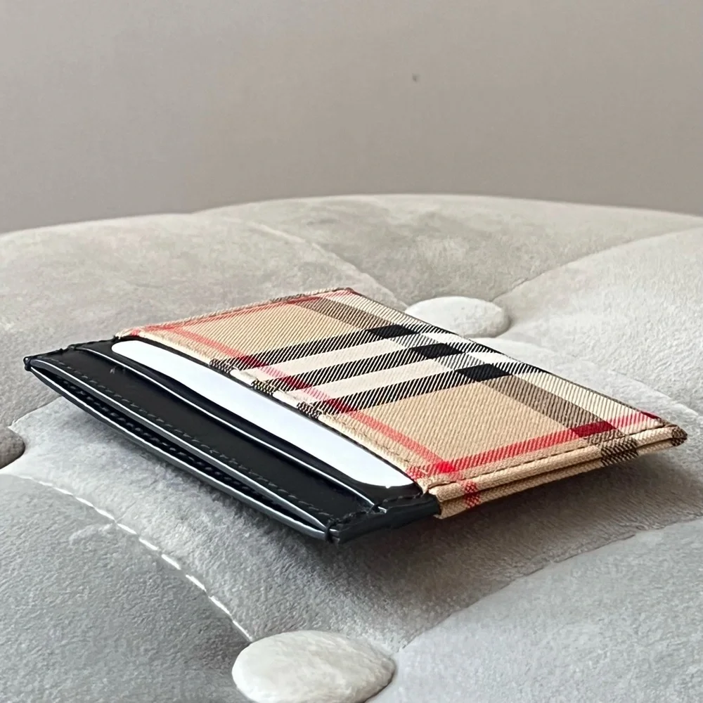 Burberry Check Card Case in Black - Picture 6 of 9